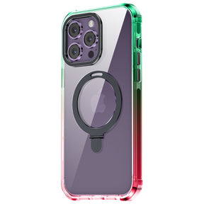 Crystal  Case & Black TPE Bumper Shockproof Case with Ring kickstand