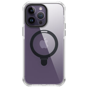 Crystal  Case & Black TPE Bumper Shockproof Case with Ring kickstand