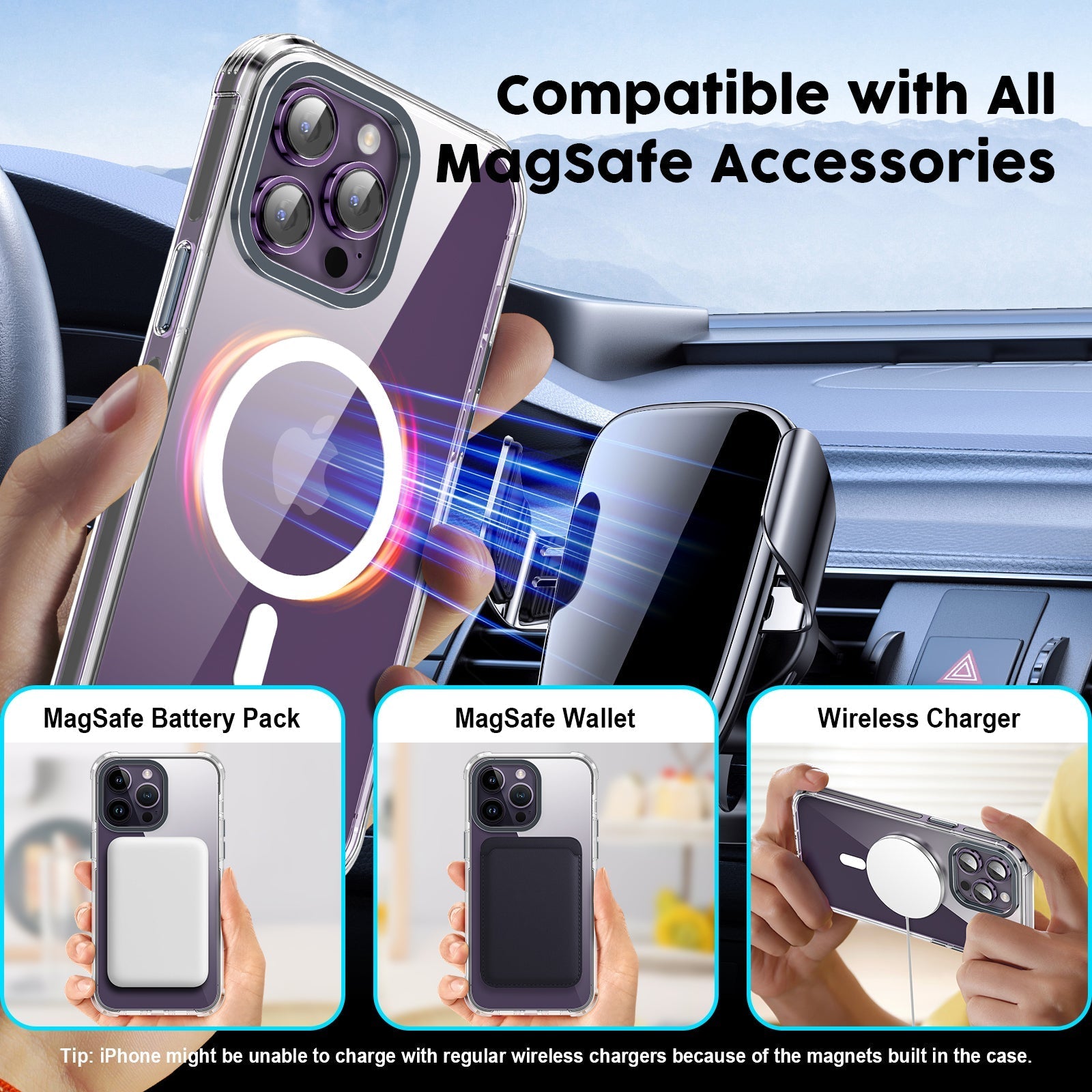 Blue Purple Immersion dyeing Crystal & Black TPE Bumper Shockproof Case