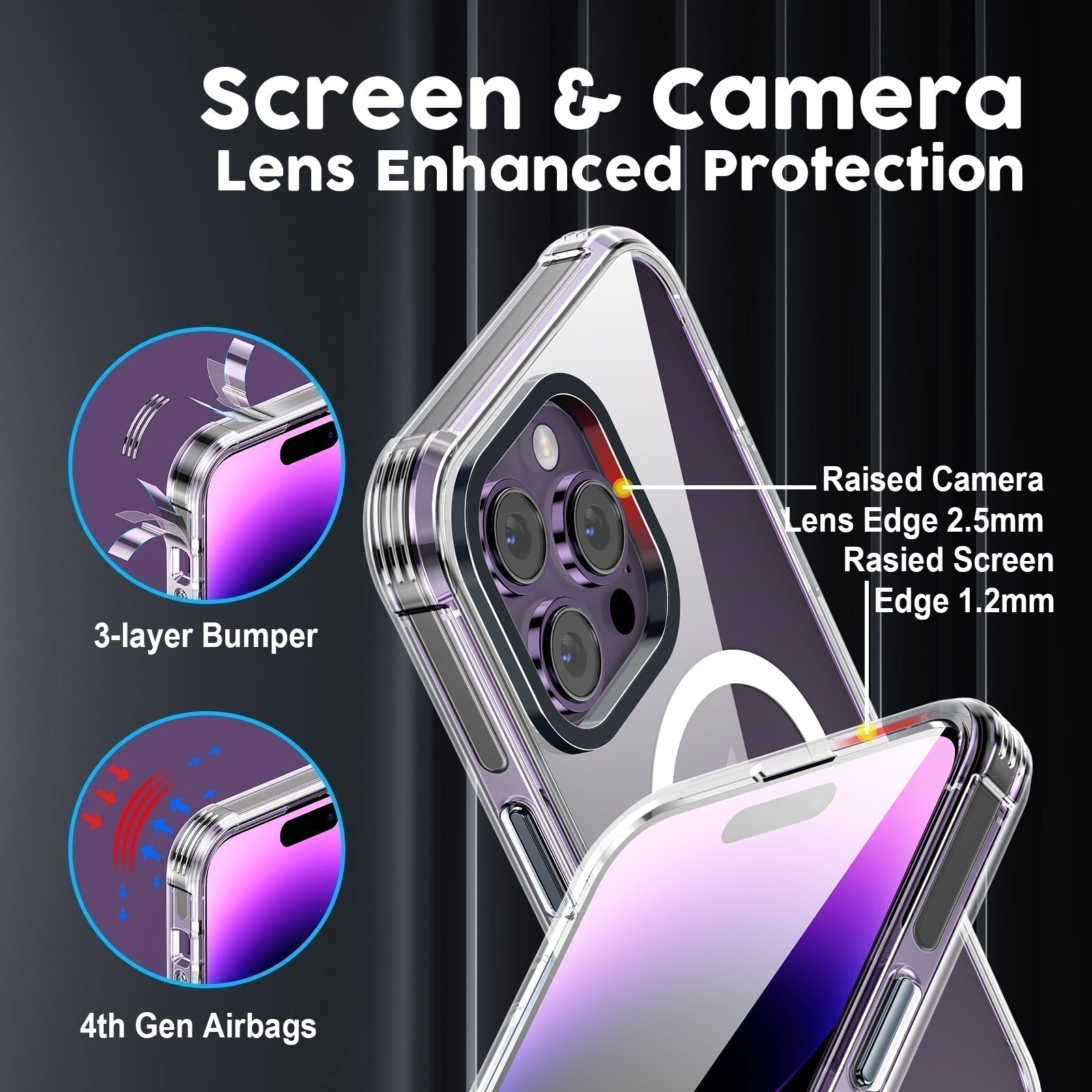 UV Printing 10 Eyes Crystal & Black TPE Bumper Case