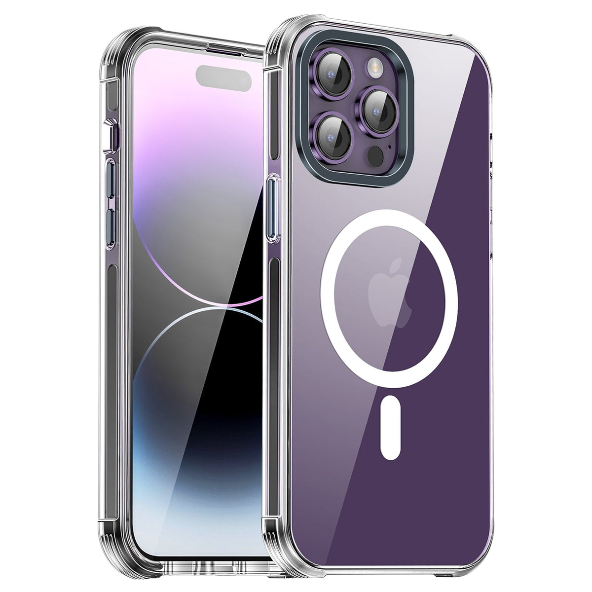 Red Purple Immersion dyeing Crystal & Black TPE Bumper Case